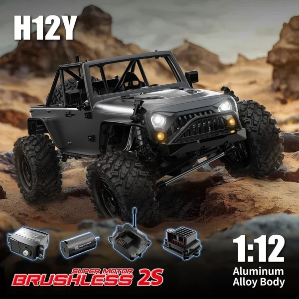 MJX Hyper Go H12Y RC Car 1/12 4WD Brushless 2.4G Full Large Scale Climbing Off Road Vehicle - Image 10
