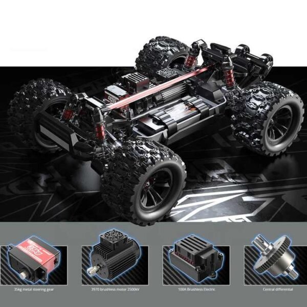 MJX Hyper Go 10208 V2 Version Monster RC Truck 1:10 Scale 80km/h 4WD RC Car - Image 9