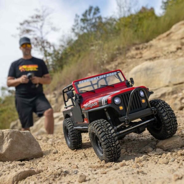1/10 SCX10 III Jeep CJ-7 4X4 RTR Brushed Rock Crawler, Red - Image 13