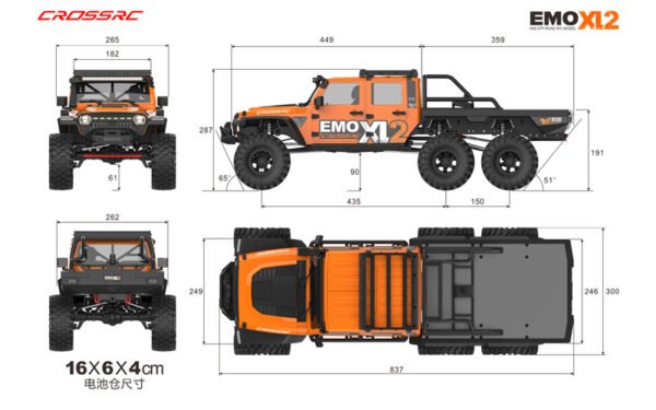 CROSS RC EMO XL2 6X6 1/8 SCALE CRAWLER CAR Off Road Climbing Vehicle - Image 18
